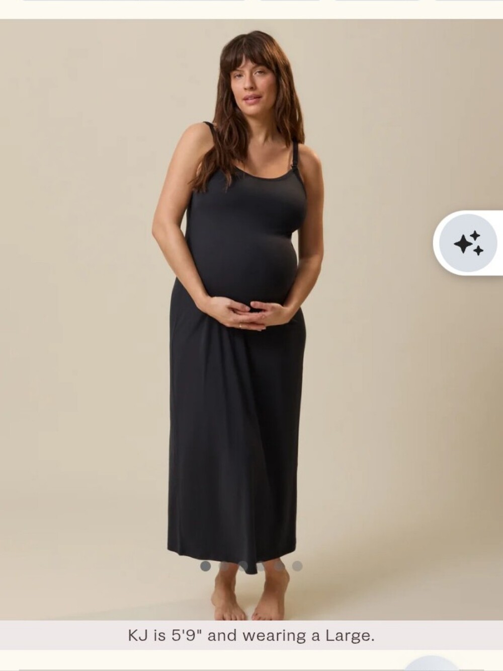 Kindred Bravely Black Maternity & Nursing Tank Maxi
